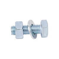 Болт Tech-Krep/Zitar DIN933 с шестигранной головкой, оцинкованный М10х30 + гайка + шайба 2 шт - пакет 114054