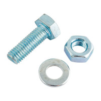 Болт Tech-Krep/Zitar DIN933 с шестигранной головкой, оцинкованный М10х30 + гайка + шайба 2 шт - пакет 114054