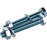 Болт Tech-Krep/Zitar DIN933 с шестигранной головкой, оцинкованный М10х70 + гайка + шайба 2 шт - пакет 112727