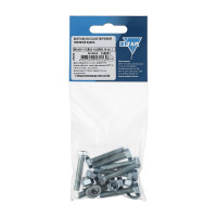 Болт с шестигранной головкой DIN933 оцинкованный М6x30 мм, в комплекте с гайкой и шайбой, 8 шт в пакете Zitar 114051