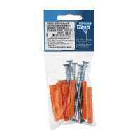 Саморез ШУж с потайной головкой 5,0x70 мм + дюбель универсальный 8x52 мм, 9 шт в пакете Zitar 112941