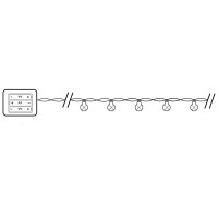 Гирлянда FERON 100 LED, 5000K, 10 подвесов, батарейки 3AA, IP20, CL580 32369