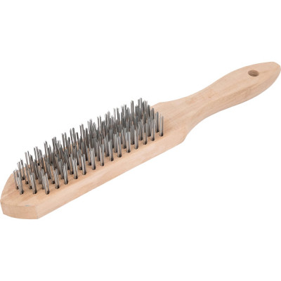 Проволочная щетка, 6 рядов проволоки, деревянная рукоятка Top Tools 14A606