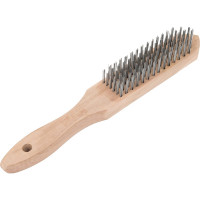 Проволочная щетка, 6 рядов проволоки, деревянная рукоятка Top Tools 14A606
