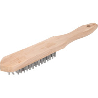 Проволочная щетка, 6 рядов проволоки, деревянная рукоятка Top Tools 14A606