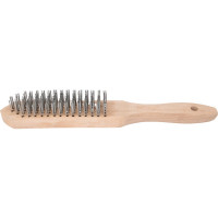 Проволочная щетка, 6 рядов проволоки, деревянная рукоятка Top Tools 14A606