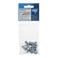 Болт DIN933 с шестигранной головкой оцинкованный М8x20 + гайка + шайба 4 шт Zitar 130185