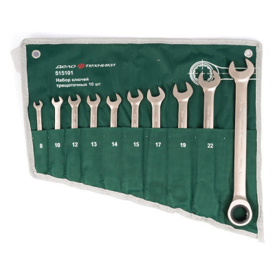 Набор ключей Дело Техники комбинированных трещоточных 10 шт., планшет тетрон 515101