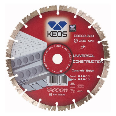 Диск алмазный по бетону ECO сегментный (230х22.2 мм) KEOS DBE02.230