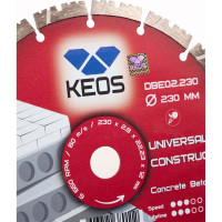 Диск алмазный по бетону ECO сегментный (230х22.2 мм) KEOS DBE02.230