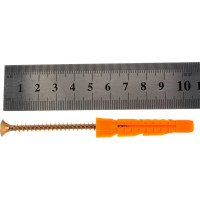 Саморез ШУж с потайной головкой 5,0x70 мм + дюбель универсальный 8x52 мм, 9 шт в пакете Zitar 112941