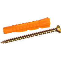 Саморез ШУж с потайной головкой 6,0x80 мм + дюбель универсальный 10x61 мм, 6 шт в пакете Zitar 112942