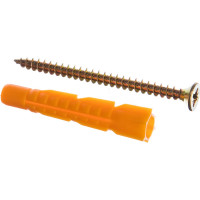 Саморез ШУж с потайной головкой 6,0x80 мм + дюбель универсальный 10x61 мм, 6 шт в пакете Zitar 112942