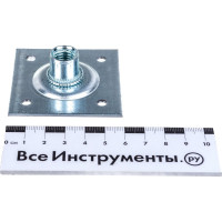 Пластина опорная облегченная 60x60x2,0 мм с гайкой М12 оцинкованная Zitar - накл. 134464