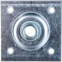 Пластина опорная облегченная 60x60x2,0 мм с гайкой М12 оцинкованная Zitar - накл. 134464