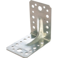 Крепежный усиленный уголок Tech-Krep оцинкованный 90х90х65х2,0 мм - накл. 124412
