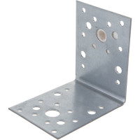 Крепежный усиленный уголок Tech-Krep оцинкованный 90х90х65х2,0 мм - накл. 124412