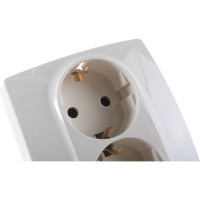 Розетка ЭРА 12-2104-02 2X2P+E Schuko со шторками, 16АХ-250В, слоновая кость Б0014700