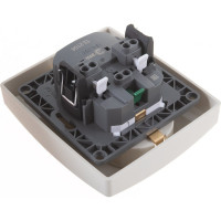 Розетка ЭРА 12-2104-02 2X2P+E Schuko со шторками, 16АХ-250В, слоновая кость Б0014700