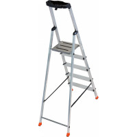 Свободностоящая стремянка Krause MONTO SAFETY 2К заглушки, 5 ступеней 128959