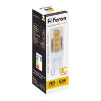 Светодиодная лампа FERON 5W 230V G9 2700K, LB-432 25769