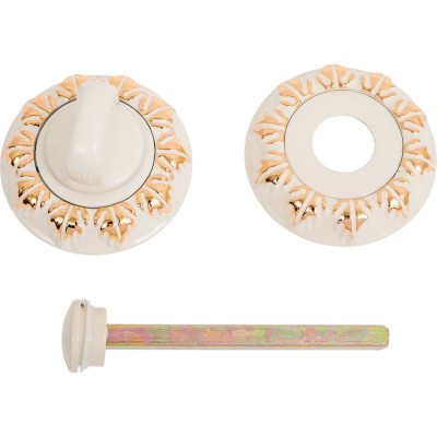 Завертка к ручкам Ренц BIG белый / золото блестящее INBK 10 W/GP