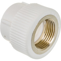 Комбинированная муфта PRO AQUA PP-R ВР белая d-32 мм 1" PA22018Pb