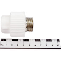 Комбинированная муфта PRO AQUA PP-R НР белая d-20 мм 3/4" PA23010Pb