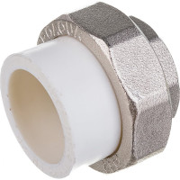 Комбинированная разъемная муфта (американка) PRO AQUA PP-R ВР белая d-32 мм 1" PA20018b