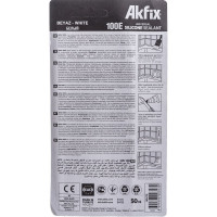 Универсальный силиконовый герметик Akfix 100E белый, 50 мл SA112