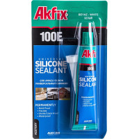 Универсальный силиконовый герметик Akfix 100E белый, 50 мл SA112