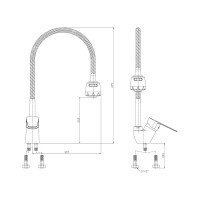 Смеситель Rossinka S35-26, с гибким изливом