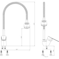 Смеситель Rossinka S35-26, с гибким изливом