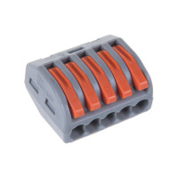 Cтроительно-монтажные клеммы STEKKER LD222-415 5-проводные 5 шт в упак., 32422