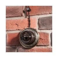 Выключатель WERKEL W5620014 на 4 положения, двухклавишный (коричневый) Ретро a051052