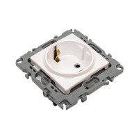 Розетка ЭРА 12-2102-15 2P+E Schuko со шторками, 16A-250В, IP20, перламутр Б0019326