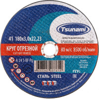 Круг отрезной по металлу (180х3,0х22 мм, A 24 S BF) Tsunami D16101803022000