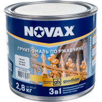 Грунт-эмаль Goodhim NOVAX 3в1 черный RAL 9005, матовая, 2,8 кг 39757