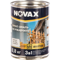 Грунт-эмаль Goodhim NOVAX 3в1 красный RAL 3020, глянцевая, 0,8 кг 10748