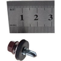 Кровельный саморез ГОСКРЕП 5.5х19 RAL 3005 красное вино, 300 шт., б.пл.конт. 1000 мл 2-0017030