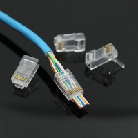 Универсальная вилка Cablexpert RJ-45 8P8C кат.5e 6мкр со сквозным отверстием 100шт LC-PTU-01/100