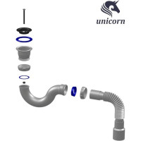 Сифон для душевого поддона Unicorn прямоточный 1.1/2 х40 c унив.г.т.40х40/50 G32