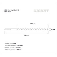 Бур DS-Max (25x540 мм) Gigant GRD 11015