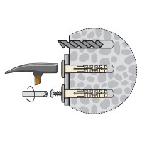 Нейлоновый дюбель ЕВРОПАРТНЕР PND-6F 6х40 с широким фланцем, 100 шт 86860