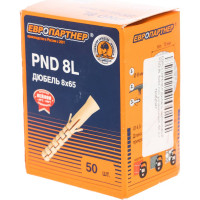 Нейлоновый дюбель ЕВРОПАРТНЕР PND-8L 8х65 mm удлиненный, 50 шт 76082047