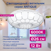 Потолочный светодиодный светильник Lumin'arte 12Вт, 6000К Холодный свет, освещает 8 кв.метров C01LLW12W