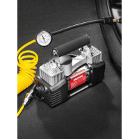 Металлический поршневой компрессор 60 л/мин 2х с крокодилами в сумке 10 АТМ SKYWAY БУРАН-05 S02001001