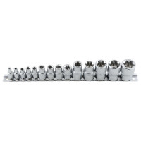 Набор торцевых головок (14 шт; 1/2" Dr+1/4" Dr+3/8" Dr; E-star) KRAFT KT 700694
