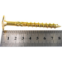 Шуруп Rusconnect CT 08080 с/нарез. д/дерева, прессшайба 8х80 50 шт. Желтый цинк 320808