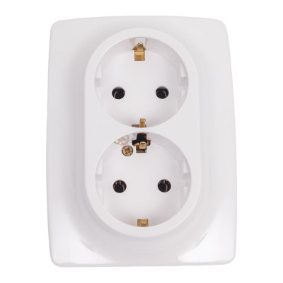 Розетка ЭРА 12-2006-01 2X2P E Schuko, 16А-250В, б.л., 12, белый Б0038808